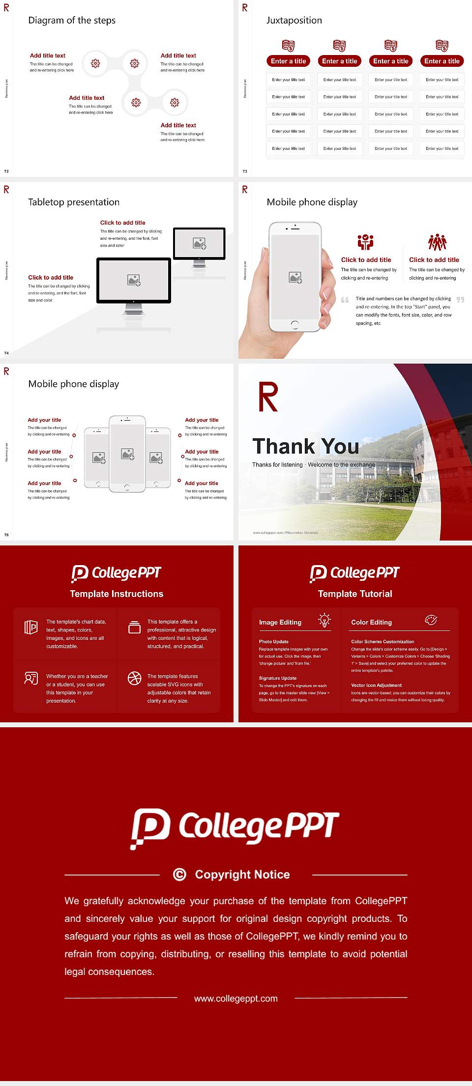 Ritsumeikan University Competition/Entrepreneurship Contest PPT Template4:3 ratio PPT effect preview image9