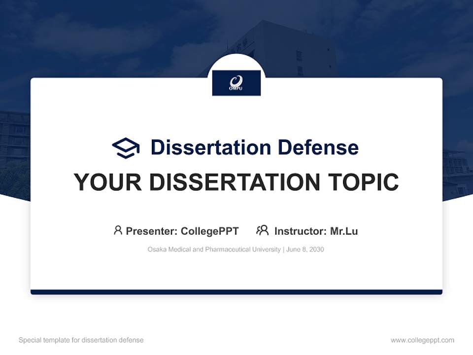 Osaka Medical and Pharmaceutical University Graduation Thesis Defense PPT Template4:3 ratio PPT effect preview image7