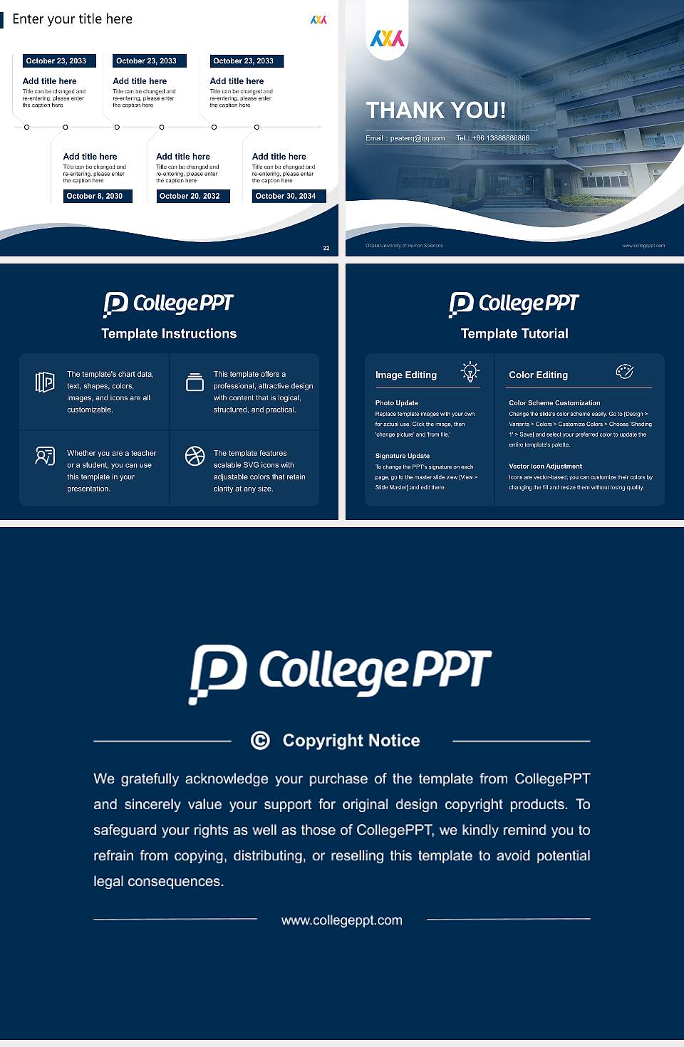 Osaka University of Human Sciences Lecture Sharing and Networking Event PPT Template4:3 ratio PPT effect preview image4