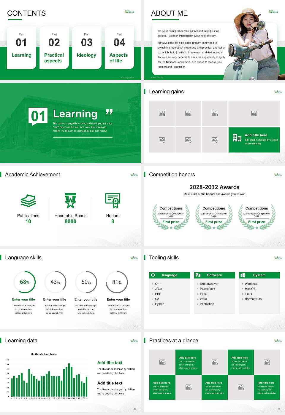 Saitama University National Scholarship Defense PPT Template16:9 ratio PPT effect preview image2