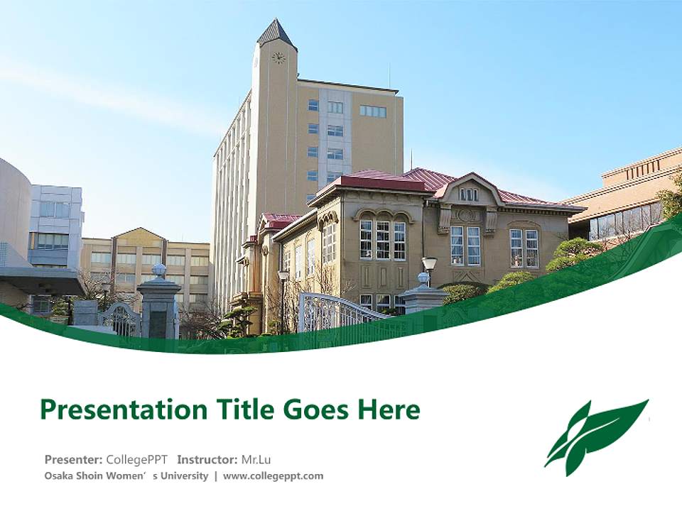 Osaka Shoin Women’s University Course/Courseware Creation PPT Template4:3 ratio PPT effect preview image5