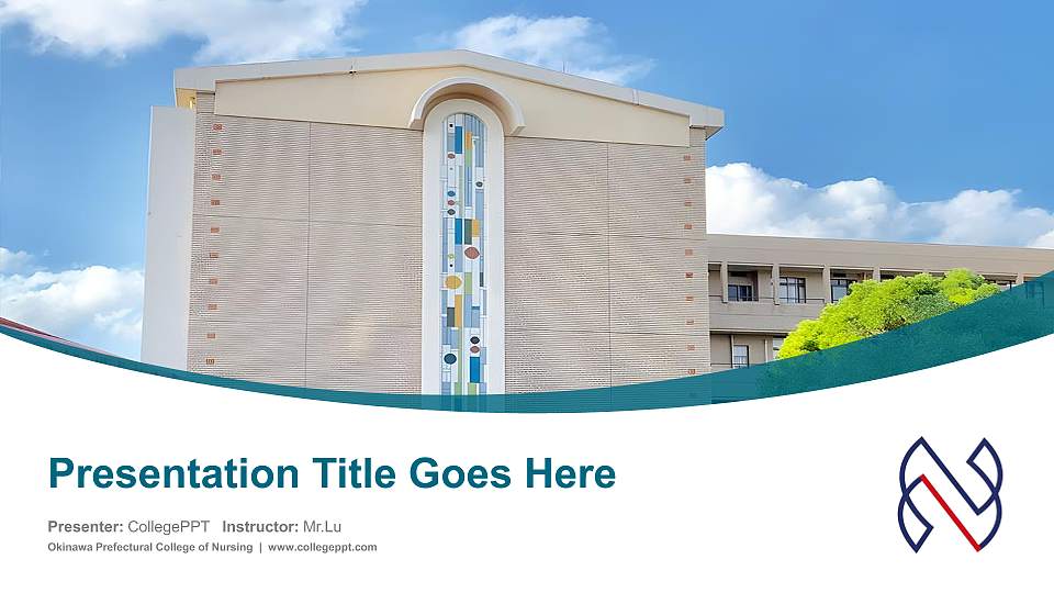 Okinawa Prefectural College of Nursing Course/Courseware Creation PPT Template16:9 ratio PPT effect preview image