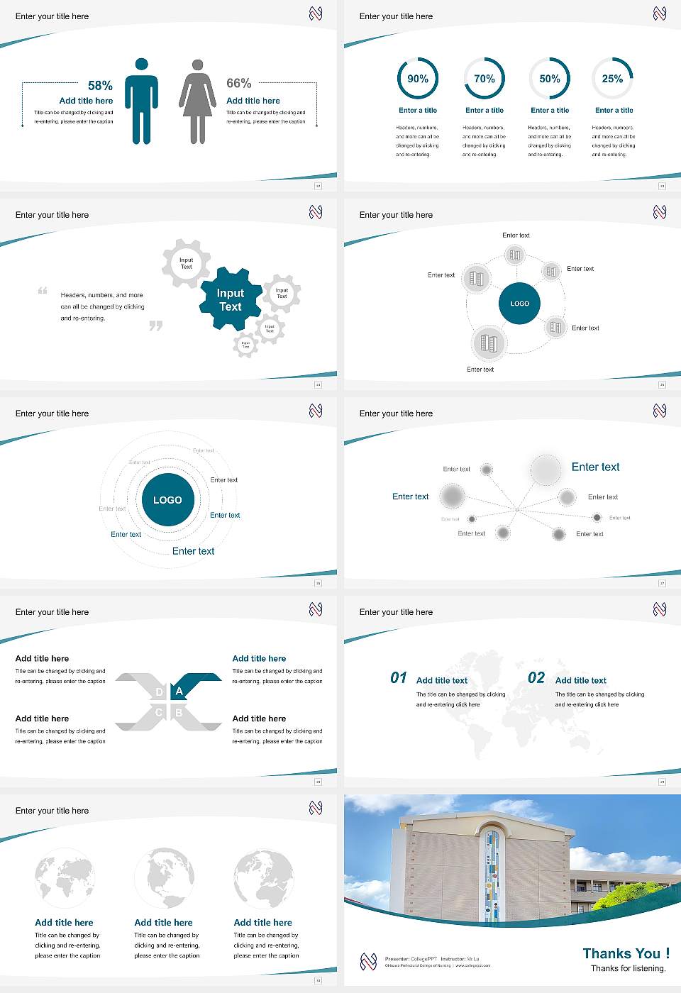 Okinawa Prefectural College of Nursing Course/Courseware Creation PPT Template16:9 ratio PPT effect preview image4