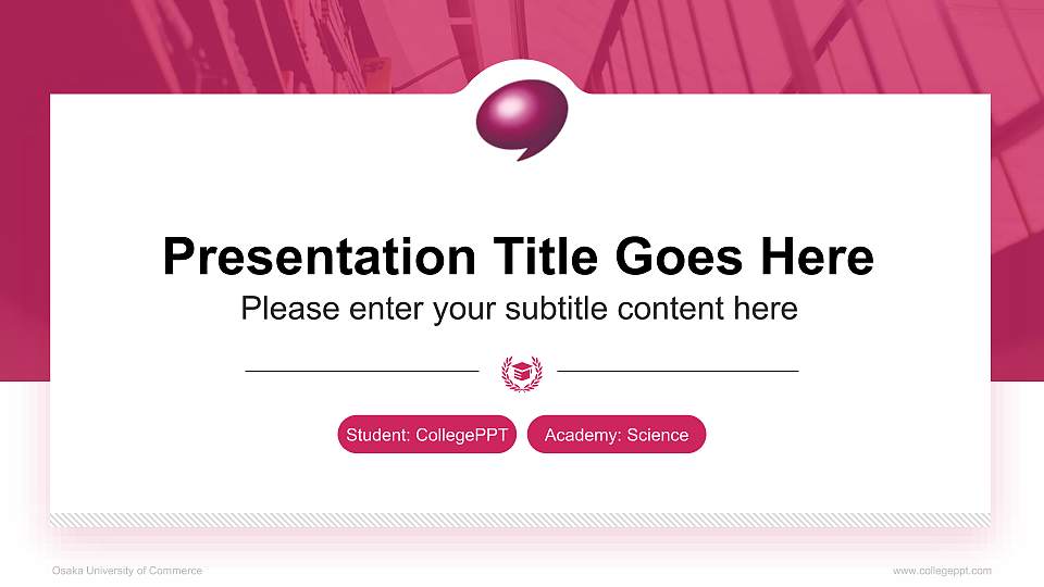 Osaka University of Commerce National Scholarship Defense PPT Template16:9 ratio PPT effect preview image1