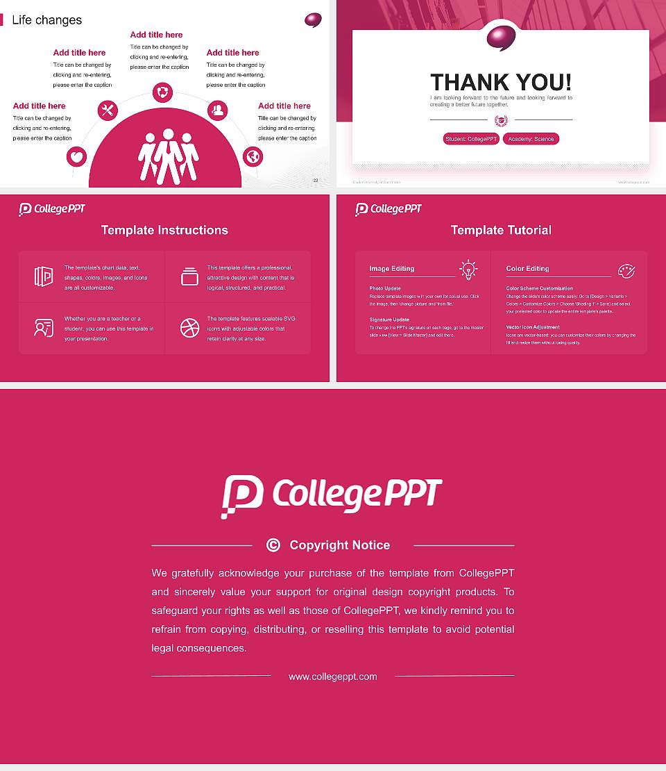 Osaka University of Commerce National Scholarship Defense PPT Template16:9 ratio PPT effect preview image4