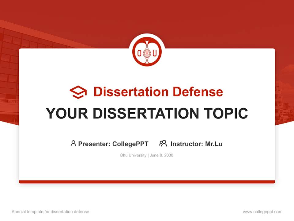 Ohu University Graduation Thesis Defense PPT Template4:3 ratio PPT effect preview image7