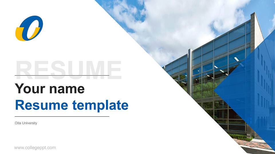 Oita University Resume PPT Template16:9 ratio PPT effect preview image