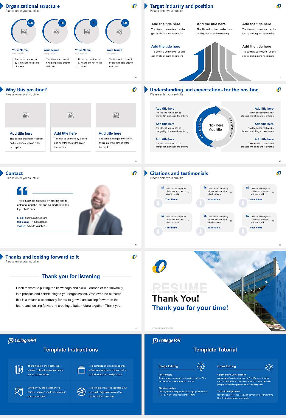 Oita University Resume PPT Template16:9 ratio PPT effect preview image4