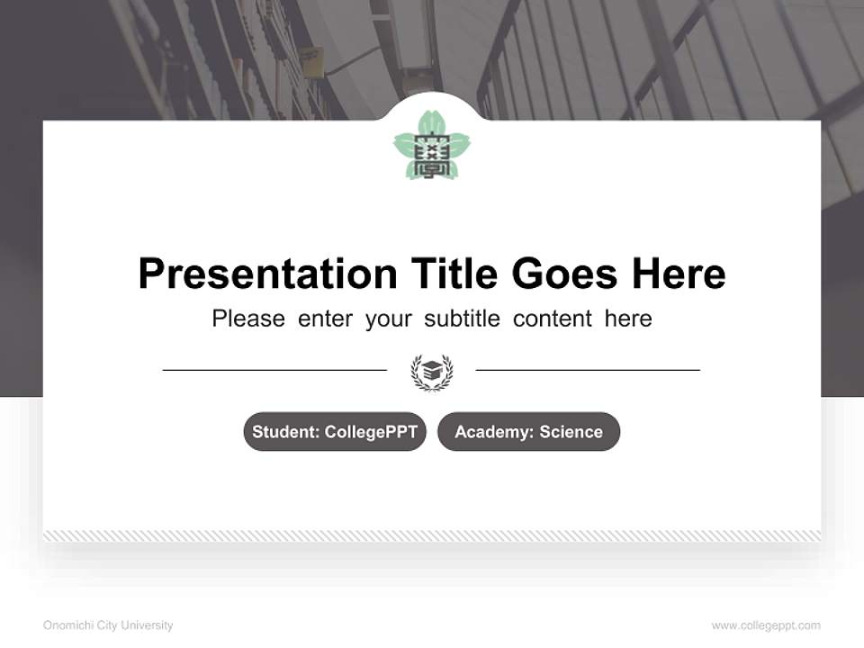Onomichi City University National Scholarship Defense PPT Template4:3 ratio PPT effect preview image4