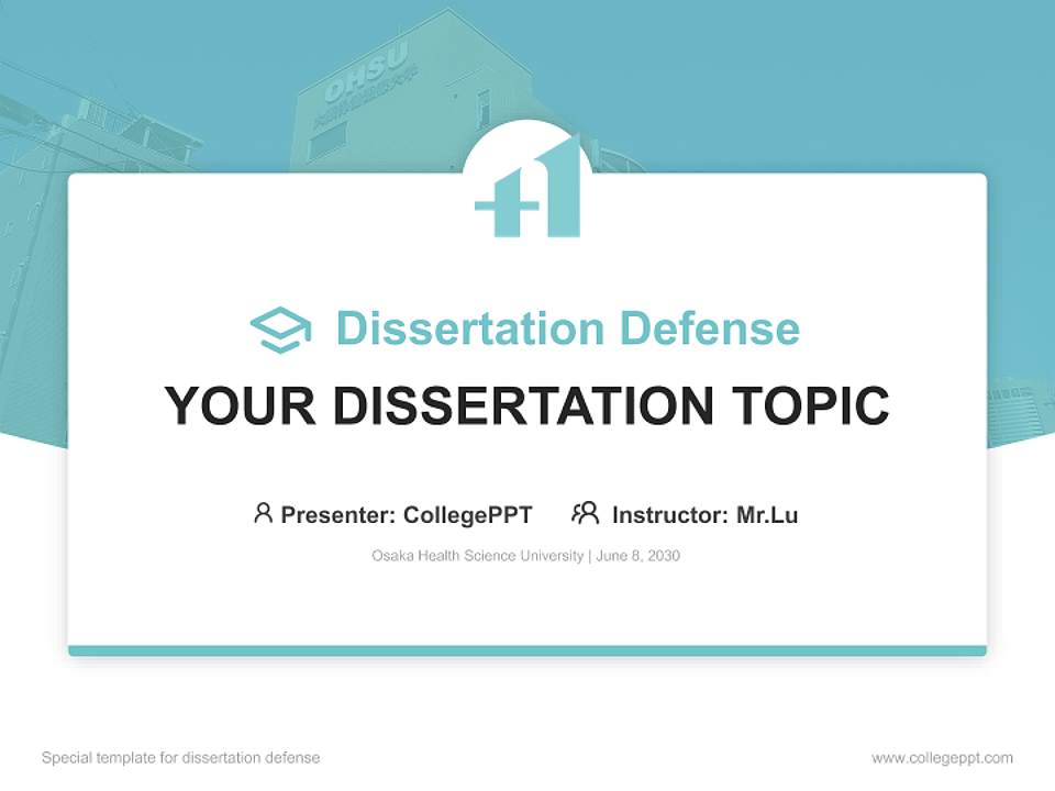 Osaka Health Science University Graduation Thesis Defense PPT Template4:3 ratio PPT effect preview image7