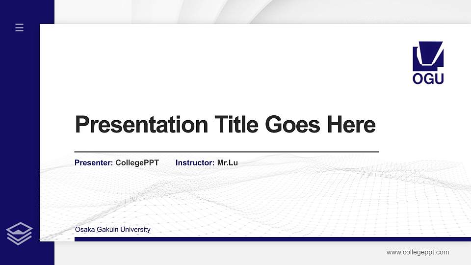 Osaka Gakuin University Thesis Proposal/Graduation Defense PPT Template16:9 ratio PPT effect preview image