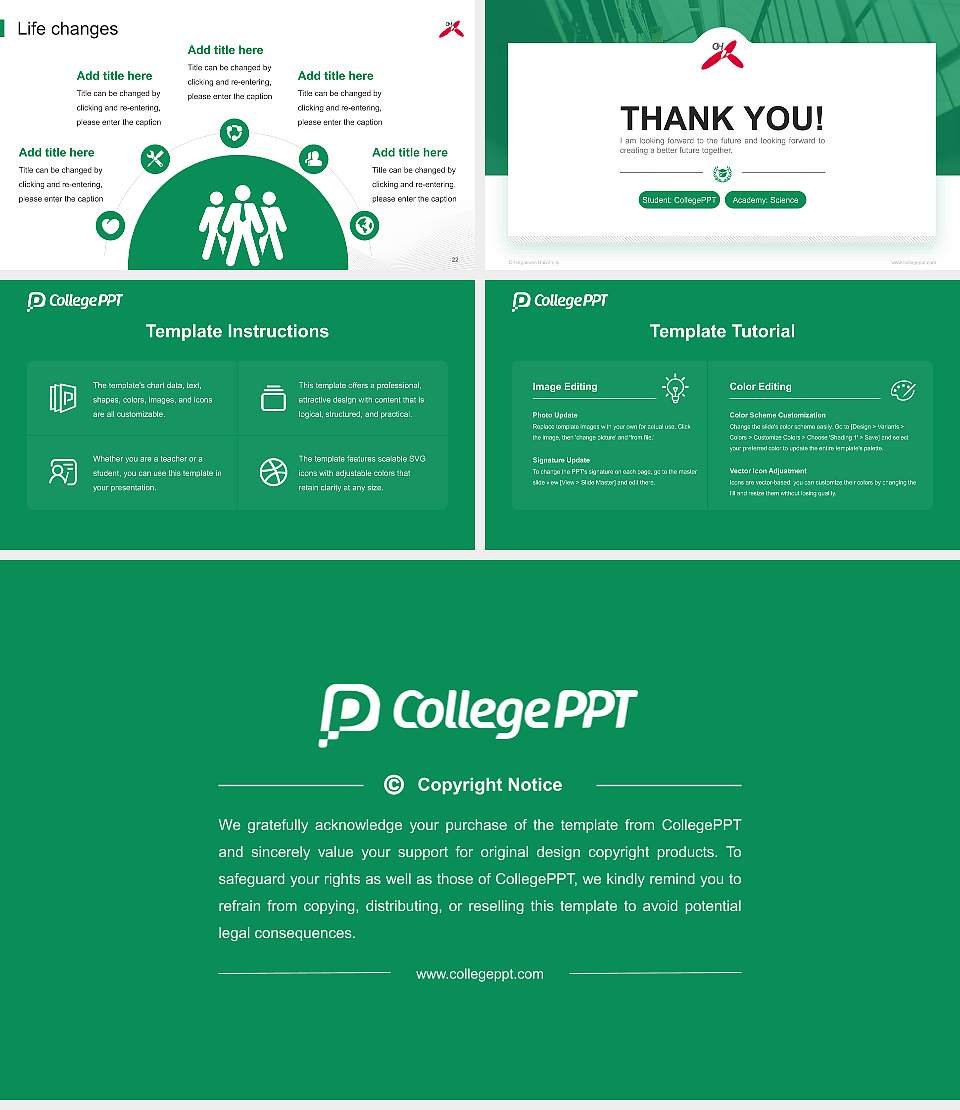 Ohkagakuen University National Scholarship Defense PPT Template16:9 ratio PPT effect preview image4