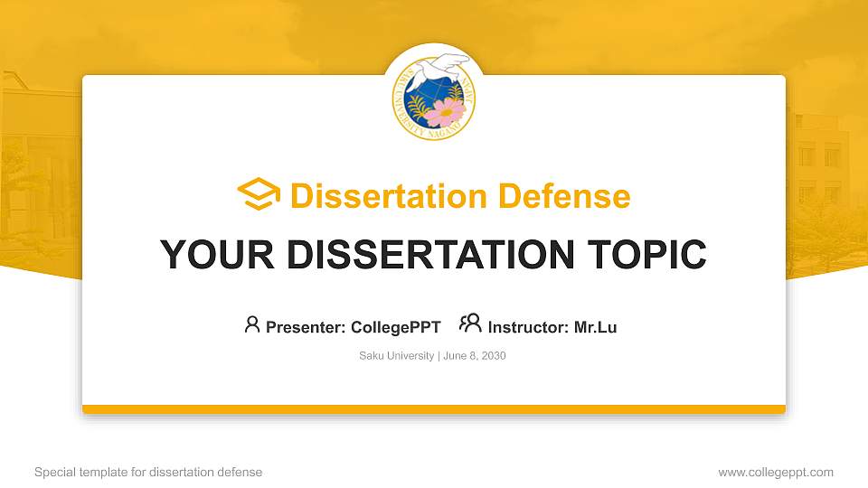 Saku University Graduation Thesis Defense PPT Template16:9 ratio PPT effect preview image