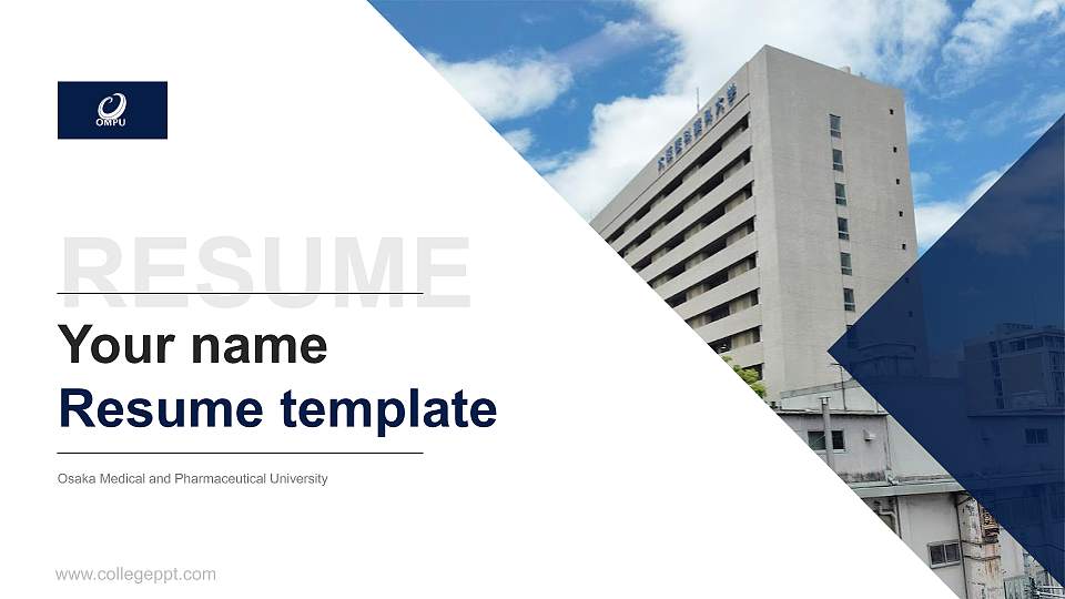 Osaka Medical and Pharmaceutical University Resume PPT Template16:9 ratio PPT effect preview image