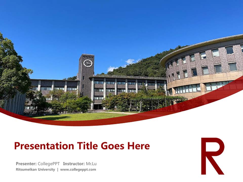 Ritsumeikan University Course/Courseware Creation PPT Template4:3 ratio PPT effect preview image5