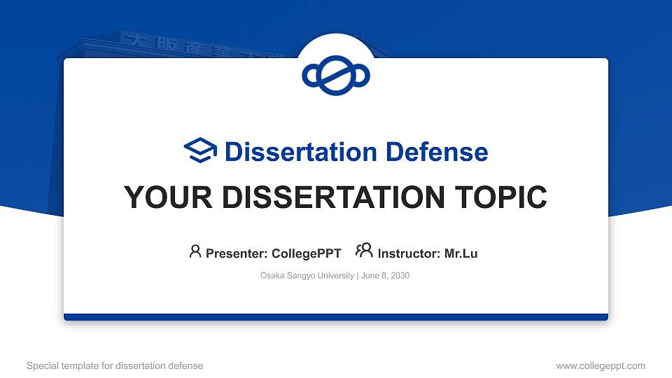 Osaka Sangyo University Graduation Thesis Defense PPT Template16:9 ratio PPT effect preview image