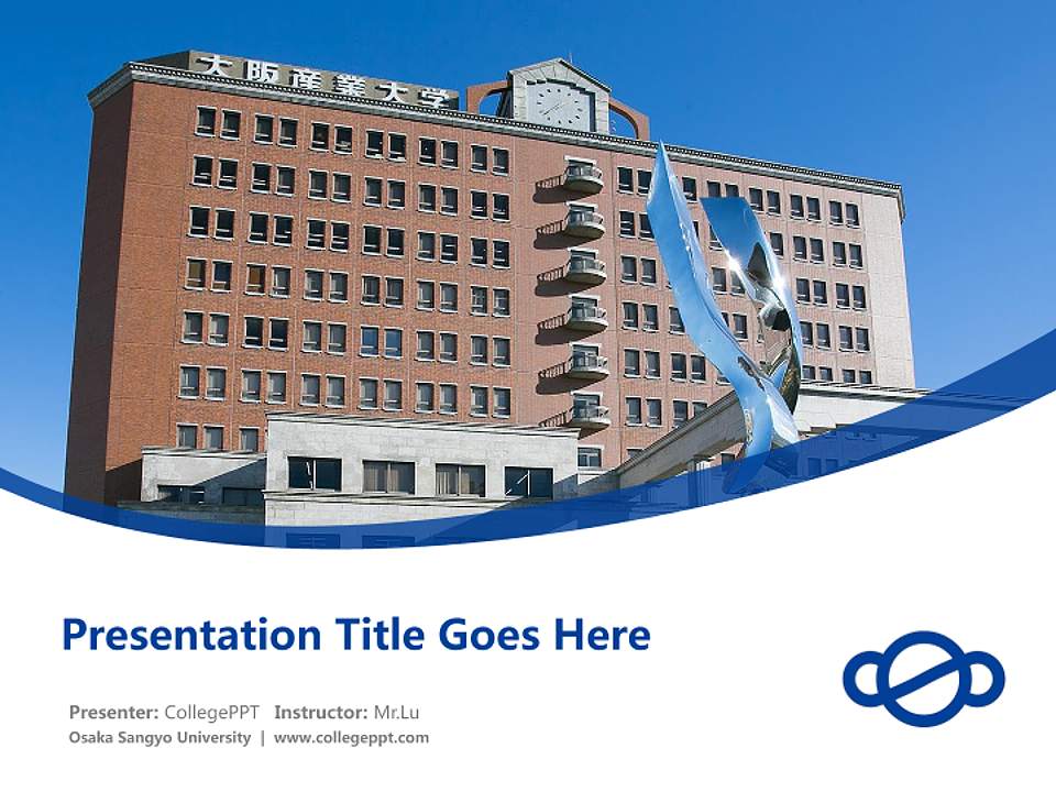 Osaka Sangyo University Course/Courseware Creation PPT Template4:3 ratio PPT effect preview image5