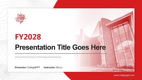 Okinawa Institute of Science and Technology Graduate University Academic Presentation/Research Findings Report PPT Template