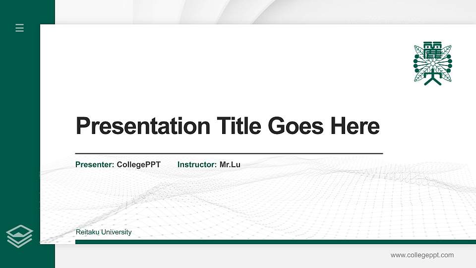 Reitaku University Thesis Proposal/Graduation Defense PPT Template16:9 ratio PPT effect preview image