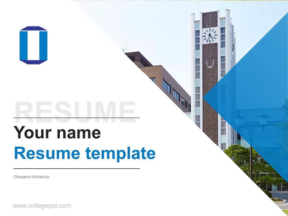 Okayama University Resume PPT Template4:3 ratio PPT effect preview image5