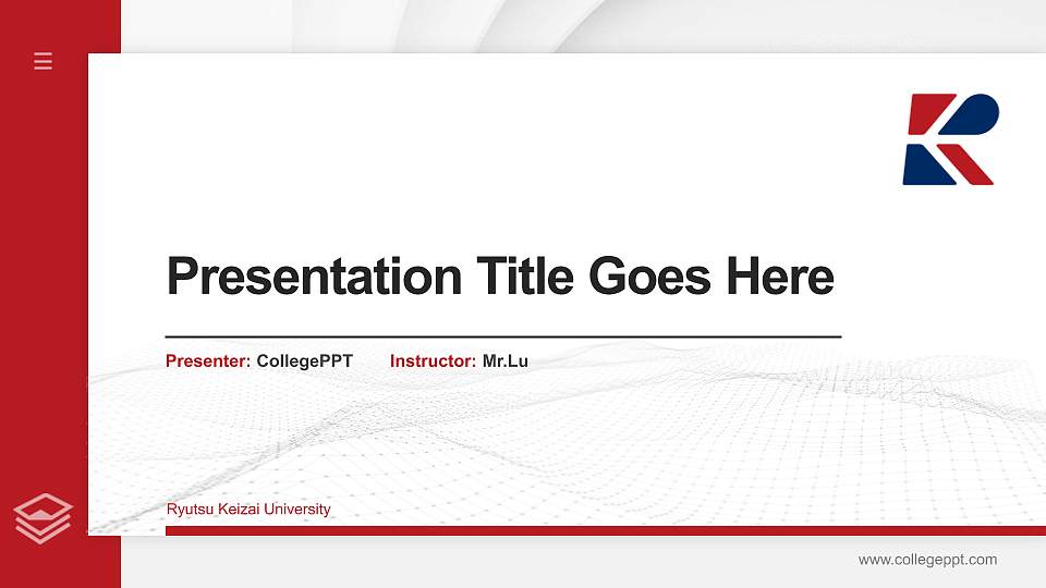 Ryutsu Keizai University Thesis Proposal/Graduation Defense PPT Template16:9 ratio PPT effect preview image