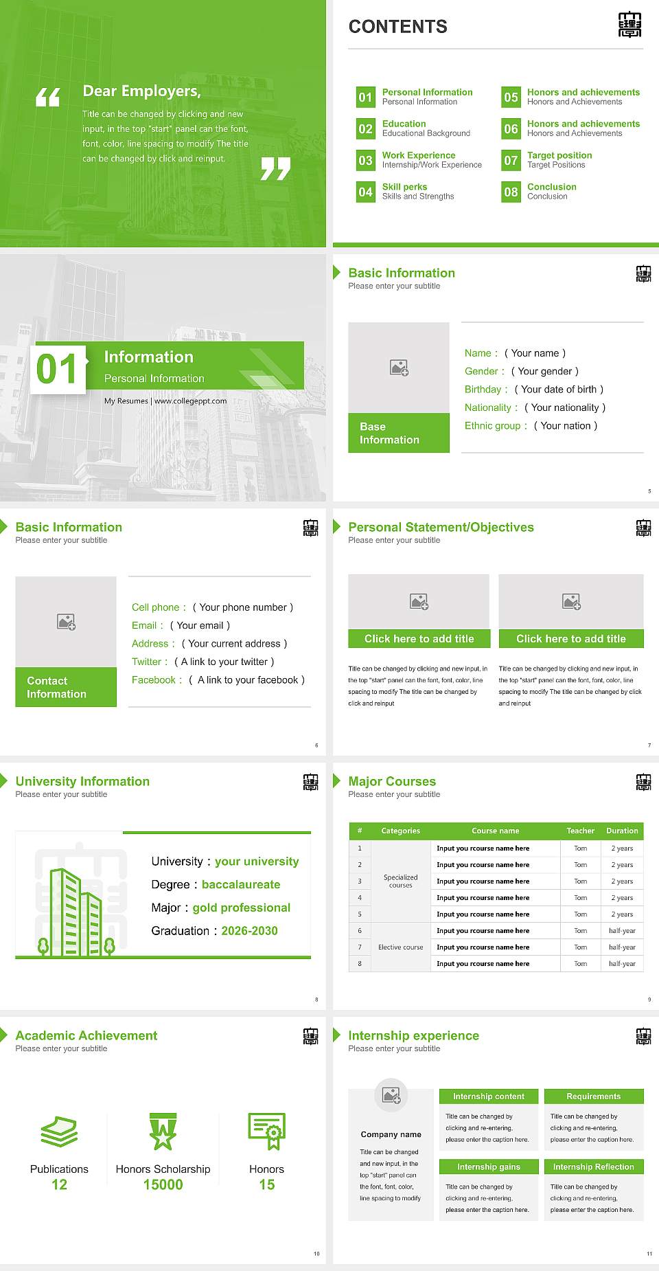 Okayama University of Science Resume PPT Template4:3 ratio PPT effect preview image2