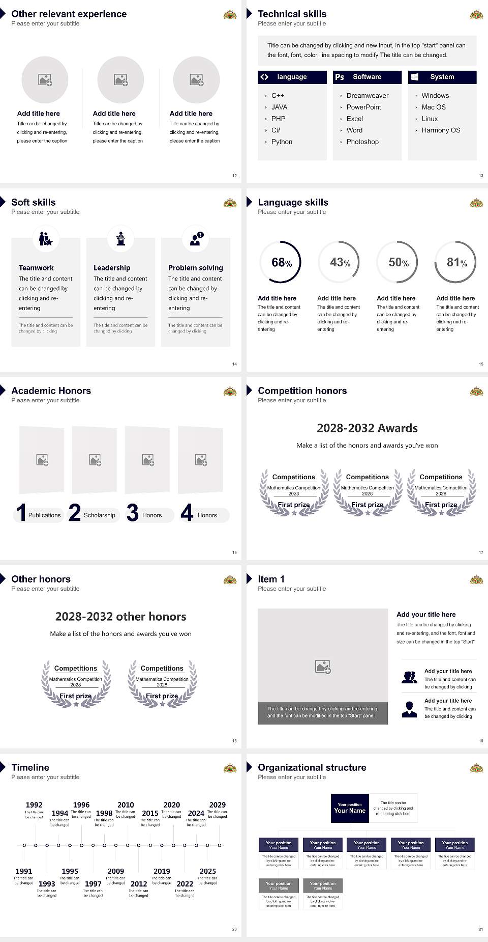Ohara Graduate School of Accounting Resume PPT Template4:3 ratio PPT effect preview image3