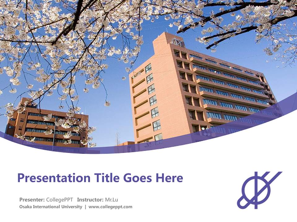Osaka International University Course/Courseware Creation PPT Template4:3 ratio PPT effect preview image5