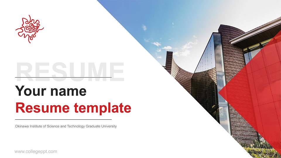 Okinawa Institute of Science and Technology Graduate University Resume PPT Template16:9 ratio PPT effect preview image
