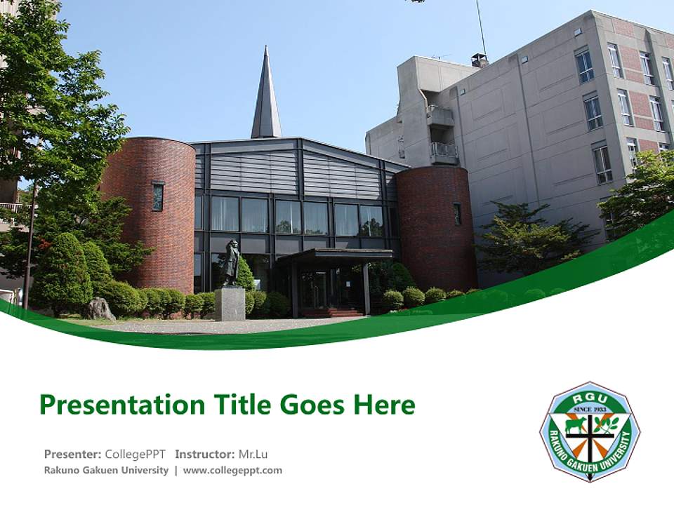 Rakuno Gakuen University Course/Courseware Creation PPT Template4:3 ratio PPT effect preview image5