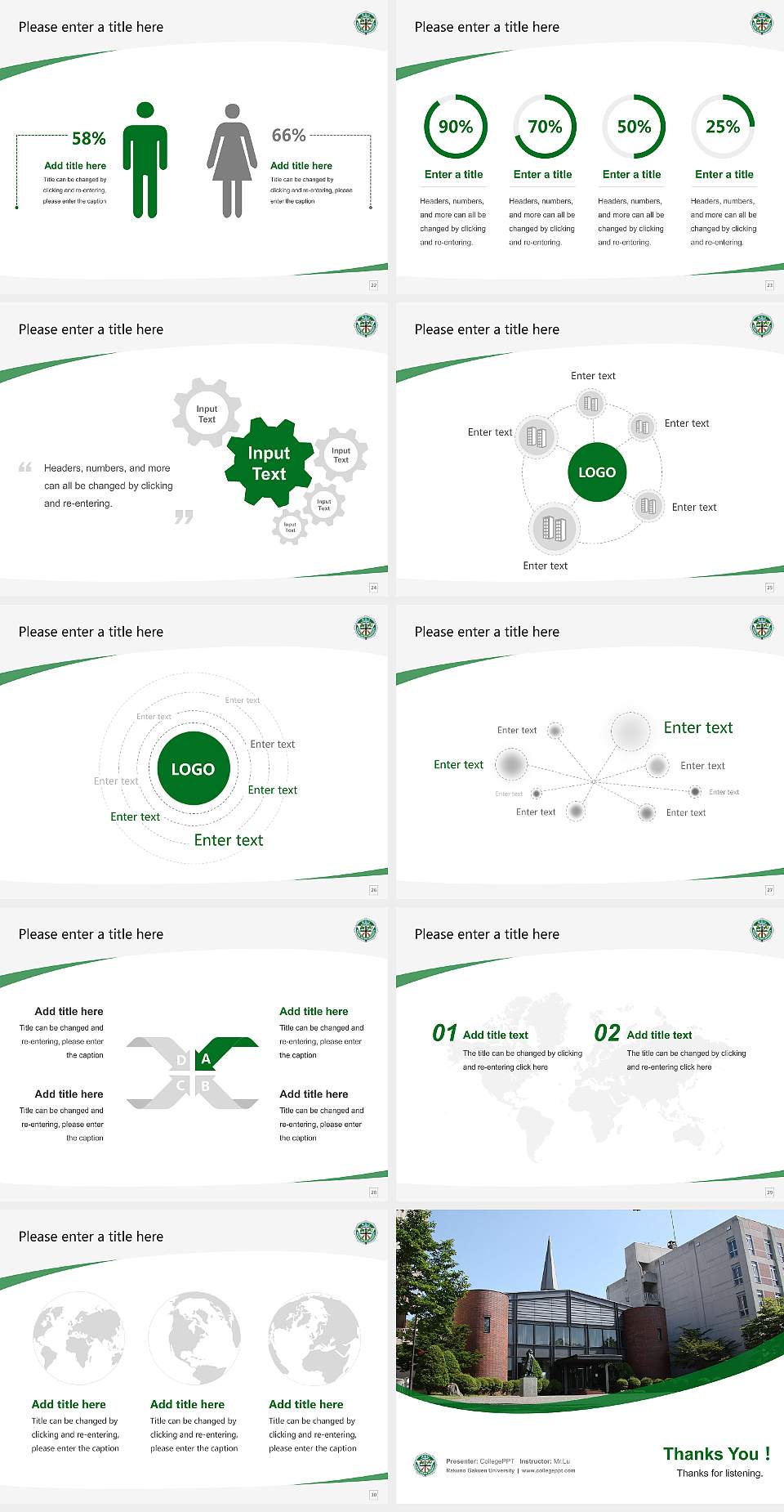 Rakuno Gakuen University Course/Courseware Creation PPT Template4:3 ratio PPT effect preview image4