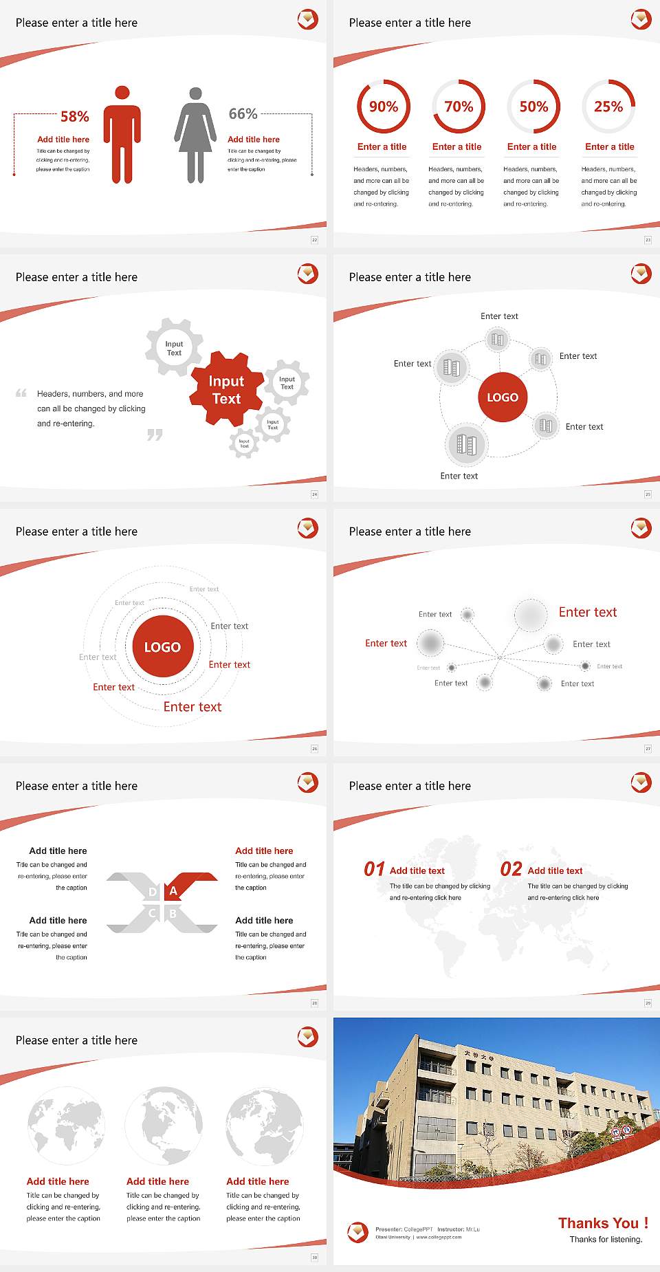 Otani University Course/Courseware Creation PPT Template4:3 ratio PPT effect preview image4