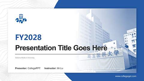 Saitama Medical University Academic Presentation/Research Findings Report PPT Template