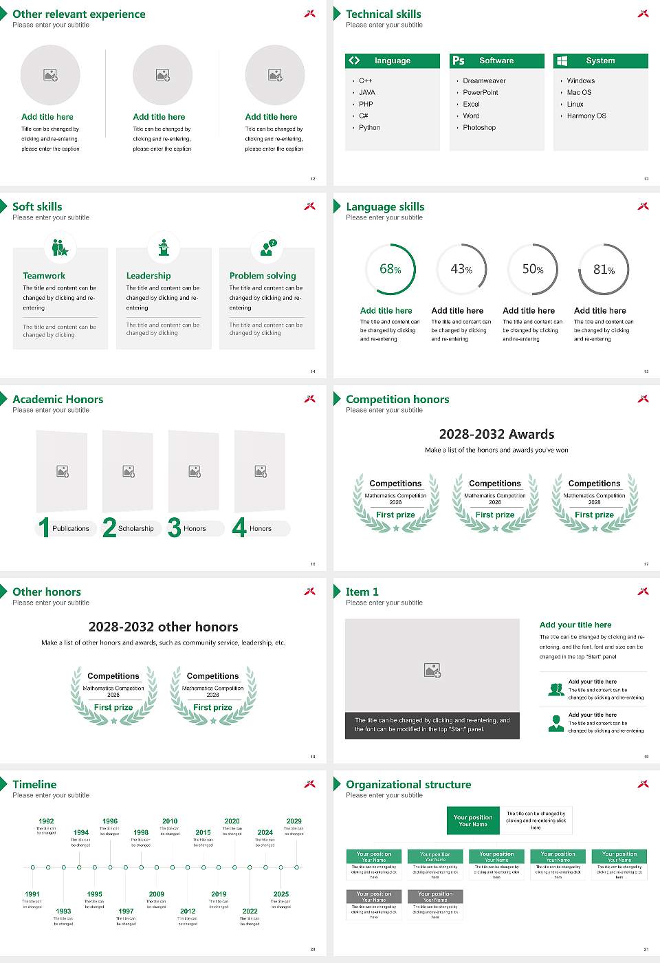 Ohkagakuen University Resume PPT Template16:9 ratio PPT effect preview image3