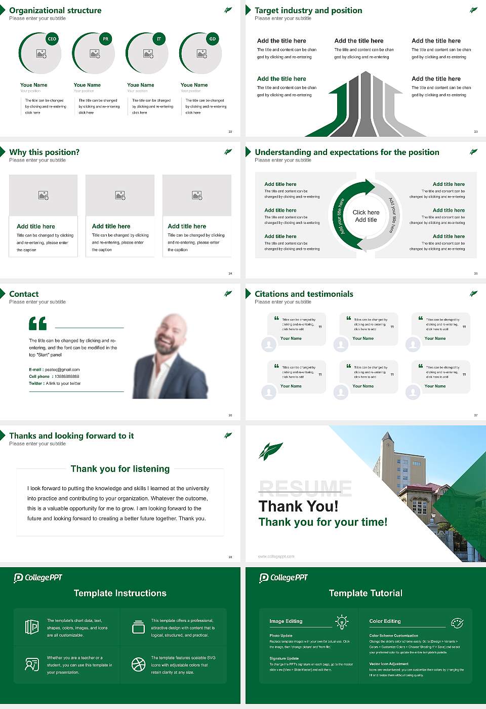 Osaka Shoin Women’s University Resume PPT Template16:9 ratio PPT effect preview image4