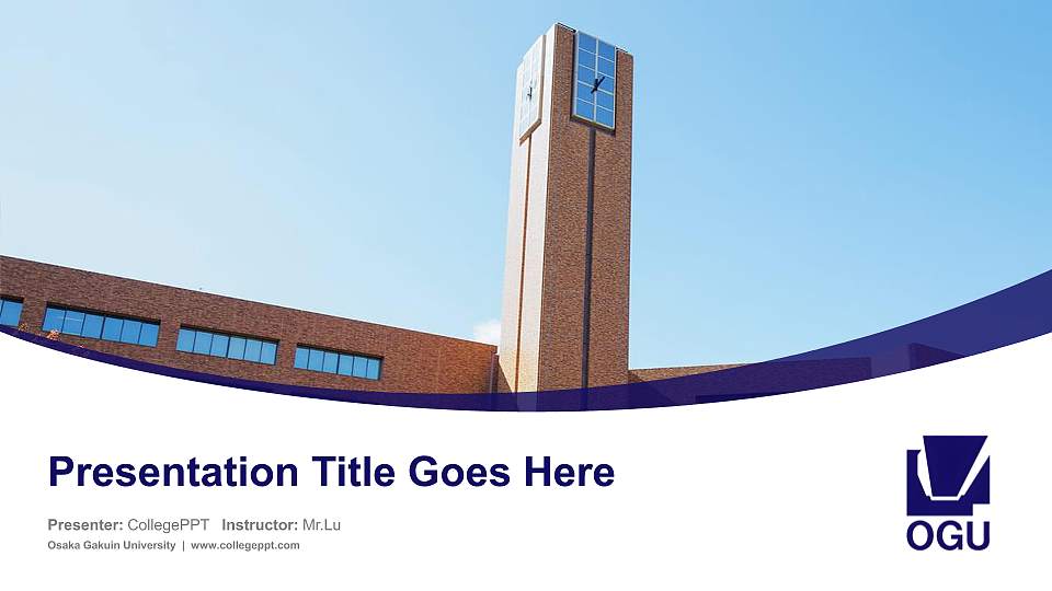 Osaka Gakuin University Course/Courseware Creation PPT Template16:9 ratio PPT effect preview image
