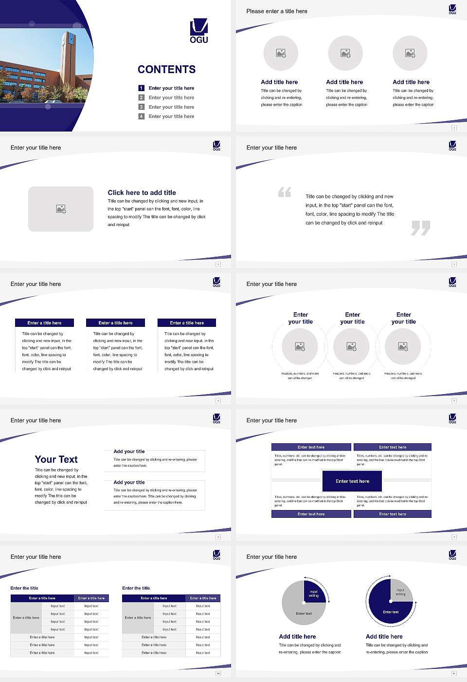 Osaka Gakuin University Course/Courseware Creation PPT Template16:9 ratio PPT effect preview image2