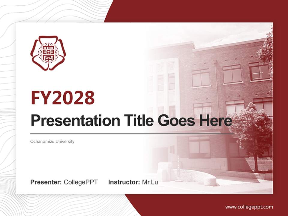 Ochanomizu University Academic Presentation/Research Findings Report PPT Template4:3 ratio PPT effect preview image5