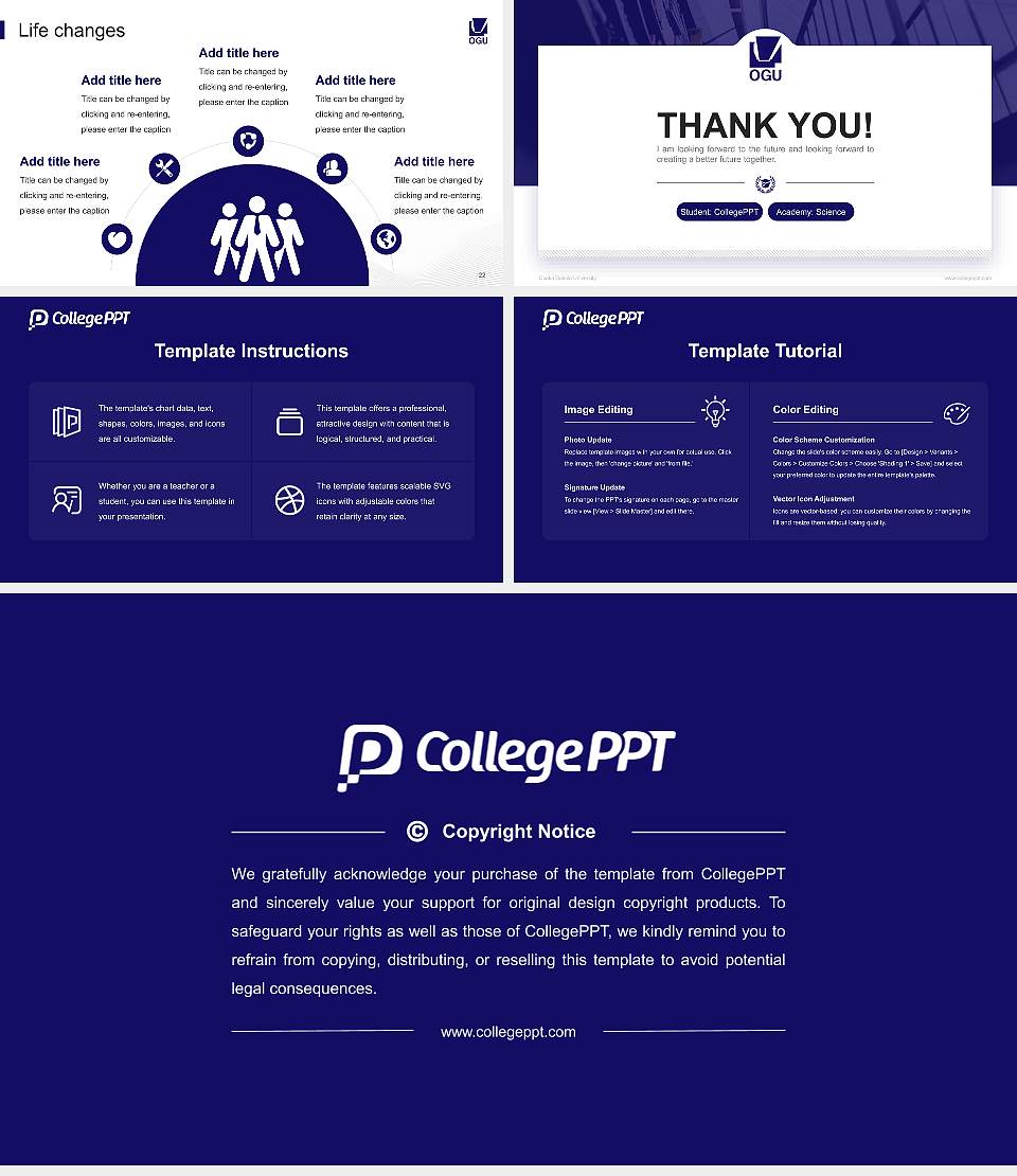 Osaka Gakuin University National Scholarship Defense PPT Template16:9 ratio PPT effect preview image4