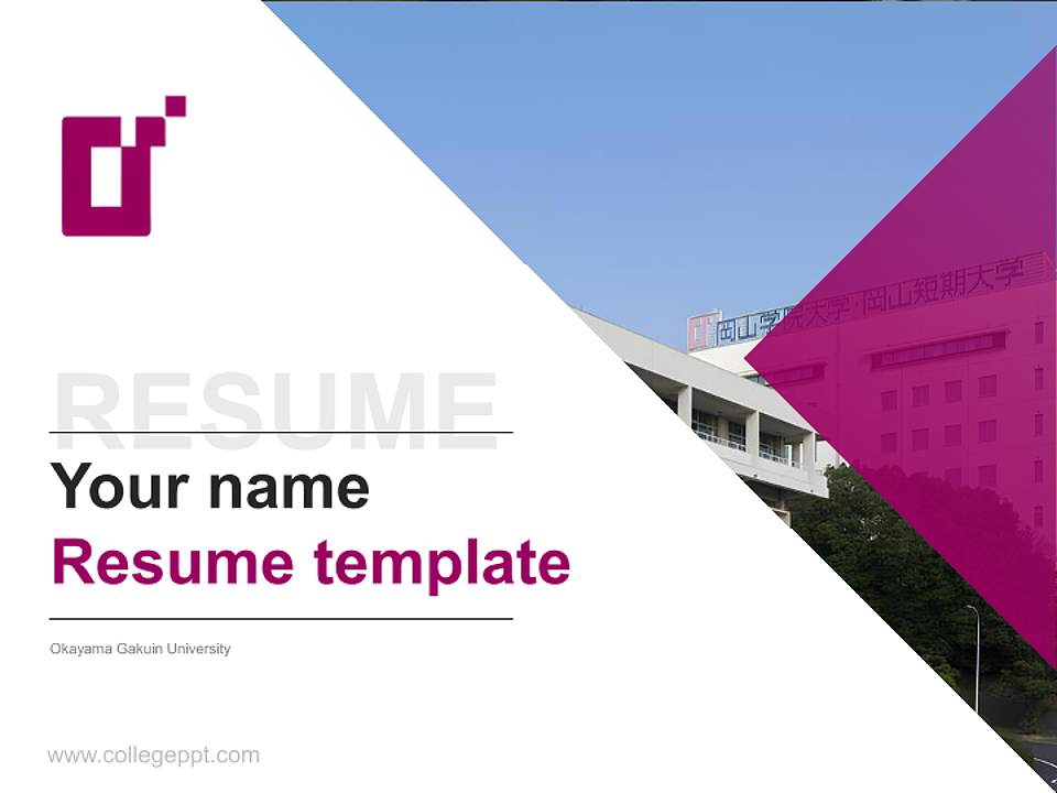 Okayama Gakuin University Resume PPT Template4:3 ratio PPT effect preview image5