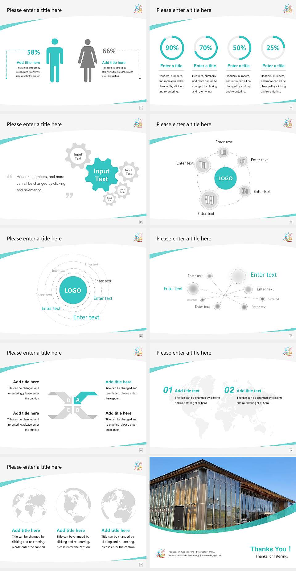Saitama Institute of Technology Course/Courseware Creation PPT Template4:3 ratio PPT effect preview image4