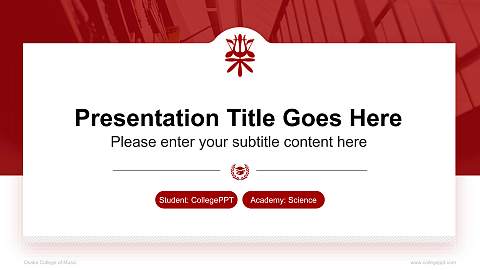 Osaka College of Music National Scholarship Defense PPT Template