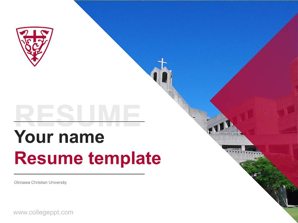 Okinawa Christian University Resume PPT Template4:3 ratio PPT effect preview image5