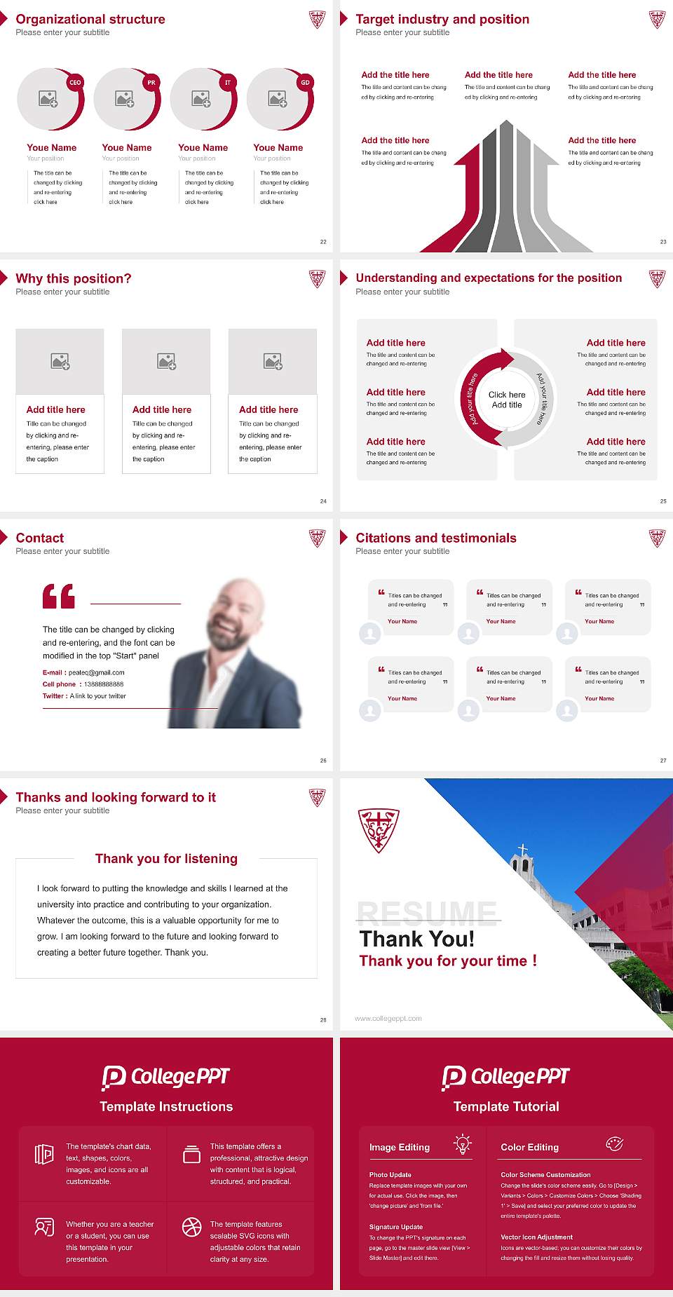 Okinawa Christian University Resume PPT Template4:3 ratio PPT effect preview image4
