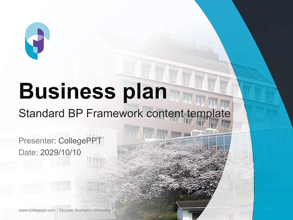 Okazaki Women’s University Competition/Entrepreneurship Contest PPT Template4:3 ratio PPT effect preview image9