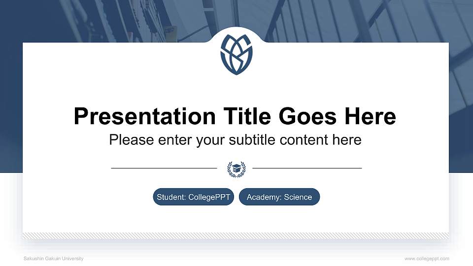 Sakushin Gakuin University National Scholarship Defense PPT Template16:9 ratio PPT effect preview image