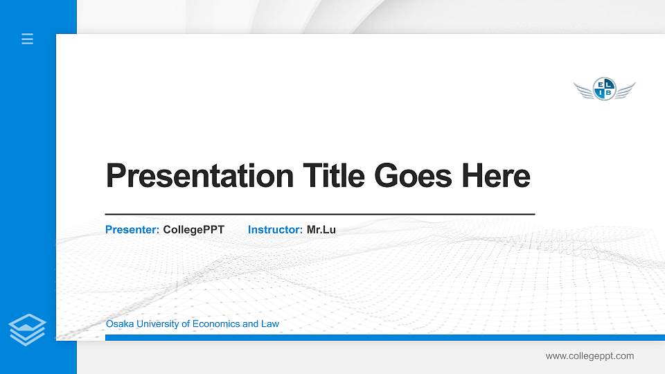 Osaka University of Economics and Law Thesis Proposal/Graduation Defense PPT Template16:9 ratio PPT effect preview image1