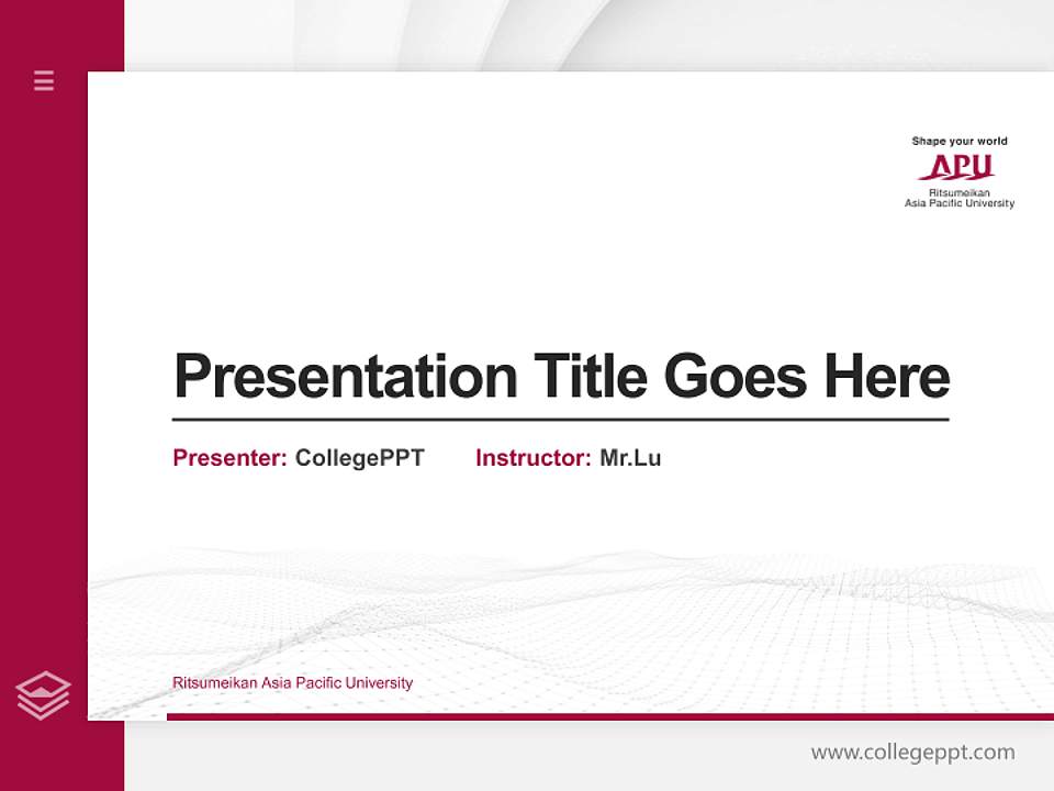 Ritsumeikan Asia Pacific University Thesis Proposal/Graduation Defense PPT Template4:3 ratio PPT effect preview image5
