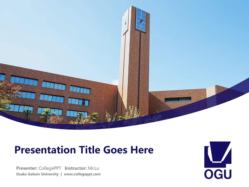Osaka Gakuin University Course/Courseware Creation PPT Template4:3 ratio PPT effect preview image5