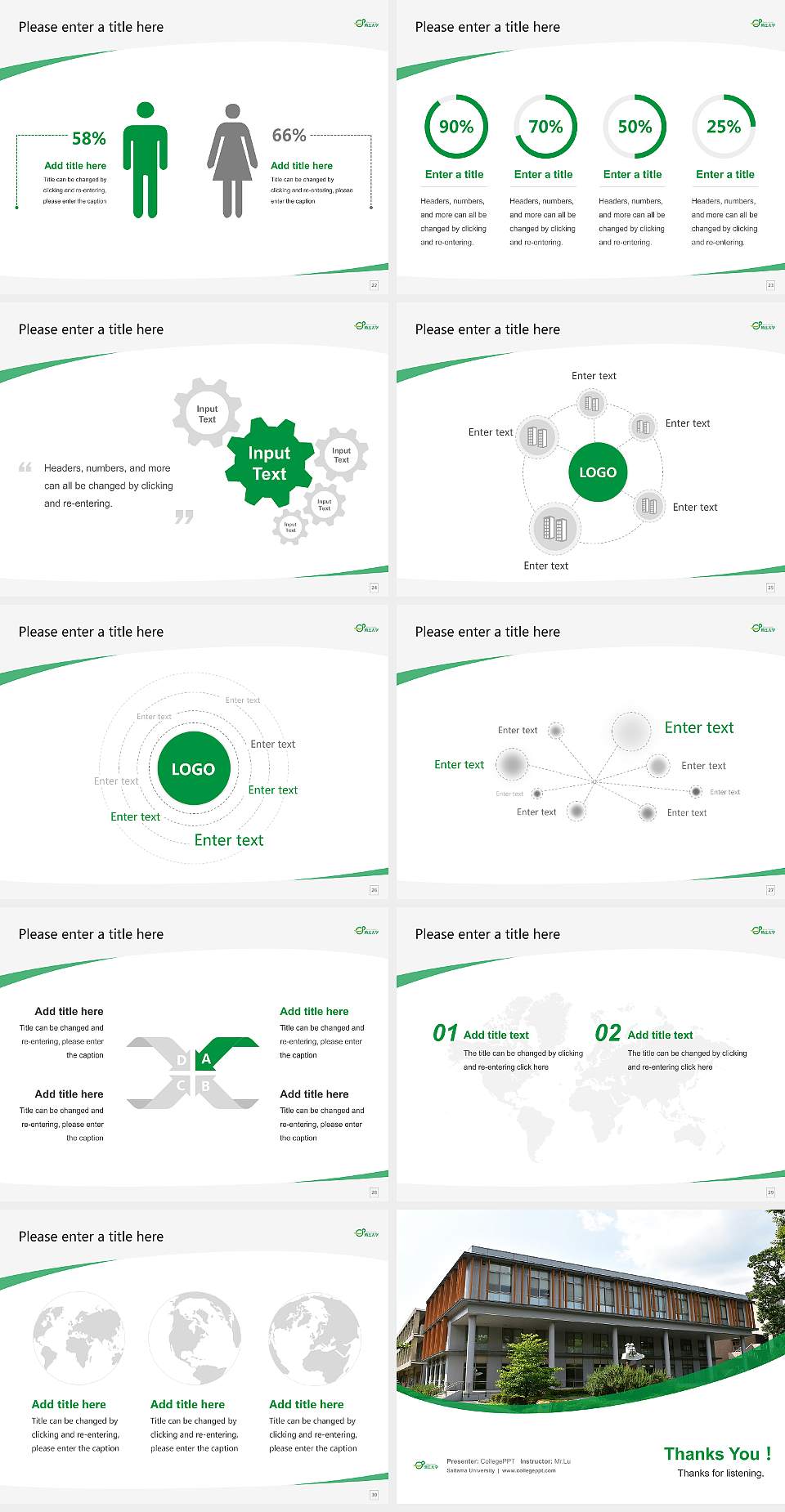 Saitama University Course/Courseware Creation PPT Template4:3 ratio PPT effect preview image4